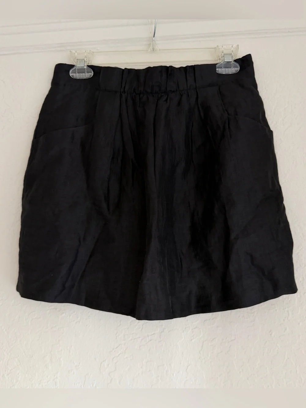 J Crew Linen Charter Skirt in Black. Size 0